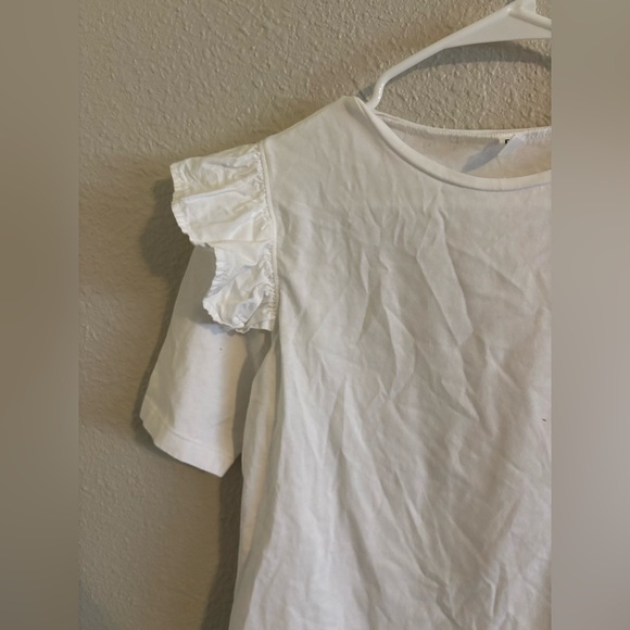 BP White Short Sleeve Ruffle Tee - Picture 2 of 4